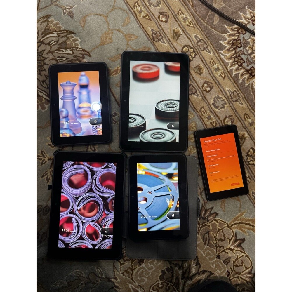 Lot of 5 Amazon Kindle Fire HD Tablets - 8.9” 7” & HD 6 - All Working